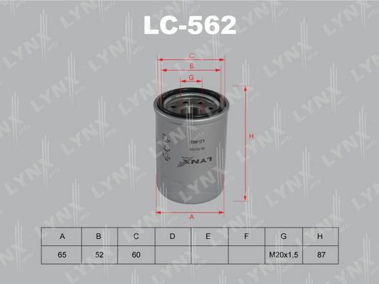 LYNXauto LC-562 - Filtru ulei aaoparts.ro