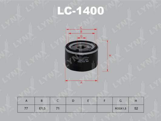LYNXauto LC-1400 - Filtru ulei aaoparts.ro