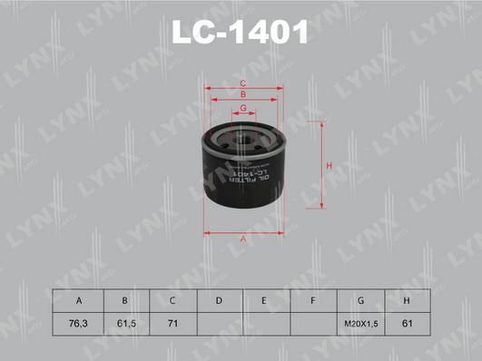 LYNXauto LC-1401 - Filtru ulei aaoparts.ro