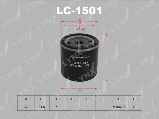 LYNXauto LC-1501 - Filtru ulei aaoparts.ro