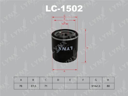 LYNXauto LC-1502 - Filtru ulei aaoparts.ro