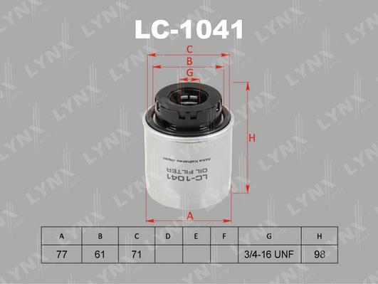 LYNXauto LC-1041 - Filtru ulei aaoparts.ro