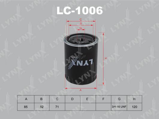 LYNXauto LC-1006 - Filtru ulei aaoparts.ro