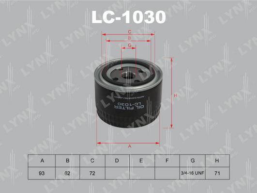 LYNXauto LC-1030 - Filtru ulei aaoparts.ro