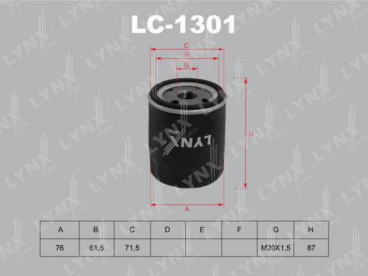 LYNXauto LC-1301 - Filtru ulei aaoparts.ro