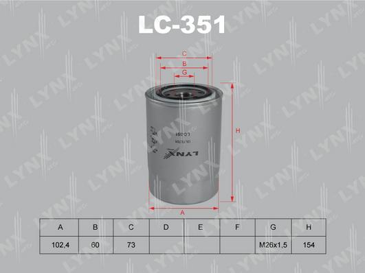 LYNXauto LC-351 - Filtru ulei aaoparts.ro