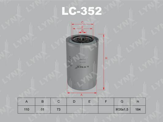LYNXauto LC-352 - Filtru ulei aaoparts.ro