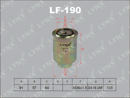 LYNXauto LF-190 - Filtru combustibil aaoparts.ro