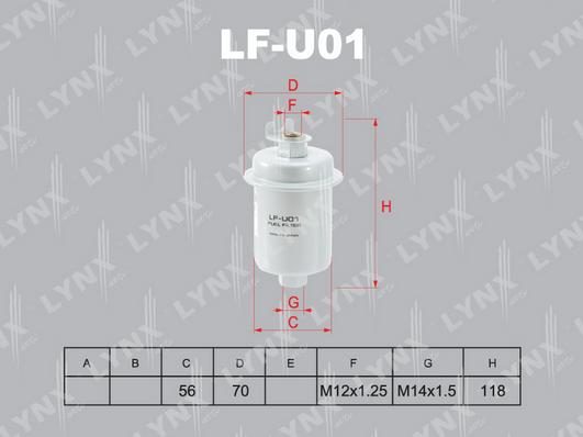 LYNXauto LF-U01 - Filtru combustibil aaoparts.ro