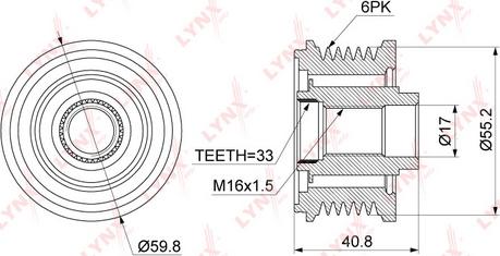 LYNXauto PA-1073 - Fulie, alternator aaoparts.ro
