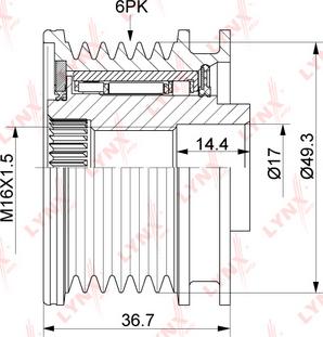 LYNXauto PA-1125 - Fulie, alternator aaoparts.ro
