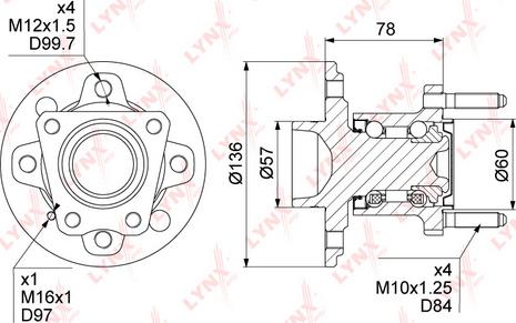 LYNXauto WH-1194 - Set rulment roata aaoparts.ro