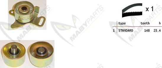 Mabyparts OBK010424 - Set curea de distributie aaoparts.ro