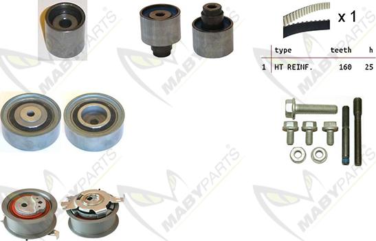 Mabyparts OBK010046 - Set curea de distributie aaoparts.ro