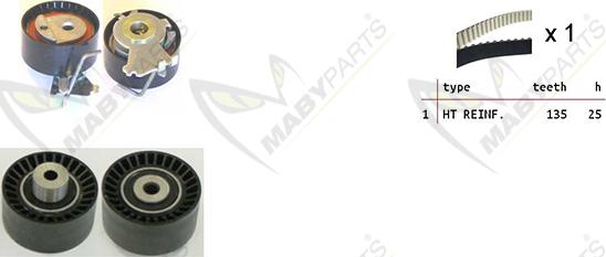 Mabyparts OBK010111 - Set curea de distributie aaoparts.ro