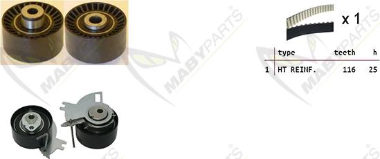 Mabyparts OBK010131 - Set curea de distributie aaoparts.ro