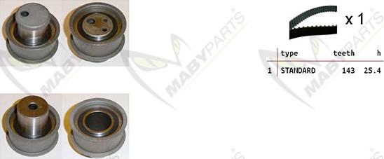 Mabyparts OBK010394 - Set curea de distributie aaoparts.ro