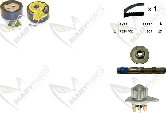 Mabyparts OBKWP0063 - Set pompa apa + curea dintata aaoparts.ro