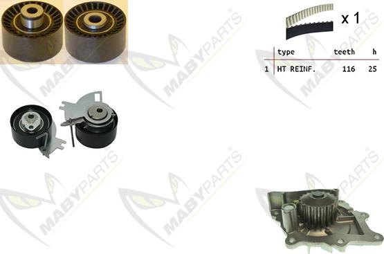Mabyparts OBKWP0141 - Set pompa apa + curea dintata aaoparts.ro