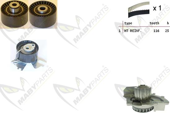 Mabyparts OBKWP0132 - Set pompa apa + curea dintata aaoparts.ro