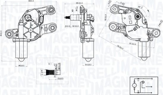 Magneti Marelli 064075200010 - Motor stergator aaoparts.ro