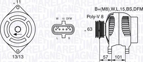 Magneti Marelli 063536550080 - Generator / Alternator aaoparts.ro