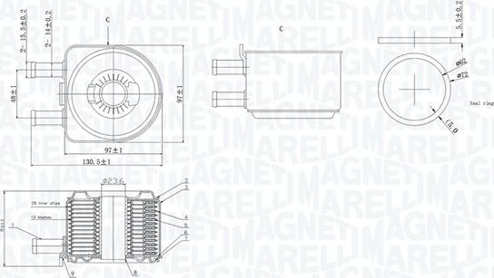 Magneti Marelli 350300005800 - Radiator ulei, ulei motor aaoparts.ro