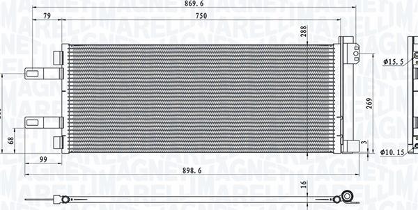 Magneti Marelli 350203623000 - Condensator, climatizare aaoparts.ro