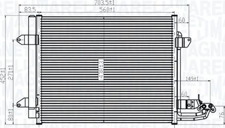 Magneti Marelli 350203815000 - Condensator, climatizare aaoparts.ro
