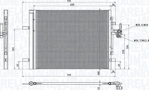 Magneti Marelli 350203873000 - Condensator, climatizare aaoparts.ro