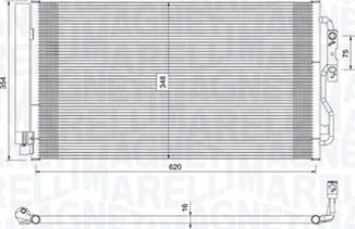 Magneti Marelli 350203751000 - Condensator, climatizare aaoparts.ro
