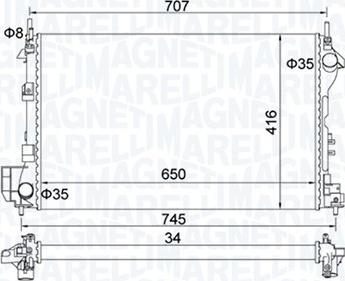 Magneti Marelli 350213195700 - Radiator, racire motor aaoparts.ro