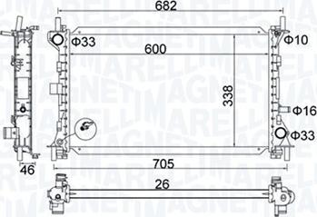 Magneti Marelli 350213159900 - Radiator, racire motor aaoparts.ro