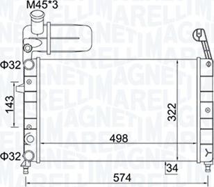 Magneti Marelli 350213154400 - Radiator, racire motor aaoparts.ro
