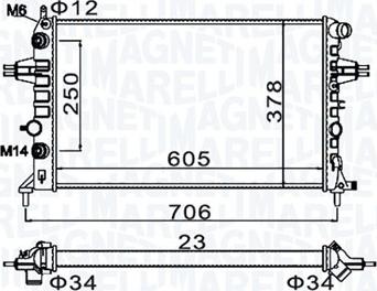 Magneti Marelli 350213158200 - Radiator, racire motor aaoparts.ro