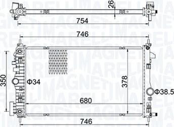 Magneti Marelli 350213152300 - Radiator, racire motor aaoparts.ro