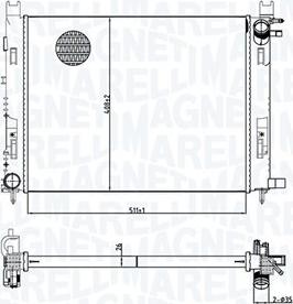 Magneti Marelli 350213165100 - Radiator, racire motor aaoparts.ro