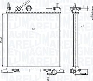 Magneti Marelli 350213167500 - Radiator, racire motor aaoparts.ro