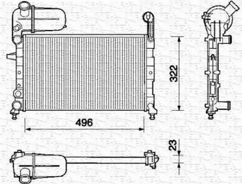 Magneti Marelli 350213105000 - Radiator, racire motor aaoparts.ro