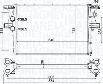 Magneti Marelli 350213204600 - Radiator, racire motor aaoparts.ro