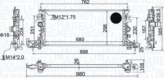 Magneti Marelli 350213206700 - Radiator, racire motor aaoparts.ro