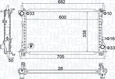 Magneti Marelli 350213201200 - Radiator, racire motor aaoparts.ro
