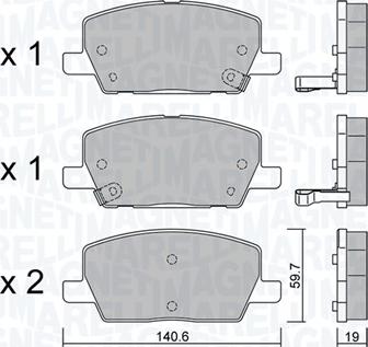 Magneti Marelli 363916061295 - Set placute frana,frana disc aaoparts.ro