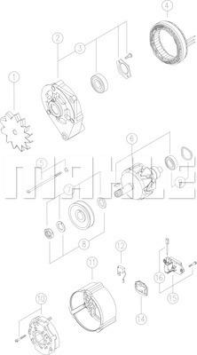 MAHLE MG 438 - Generator / Alternator aaoparts.ro