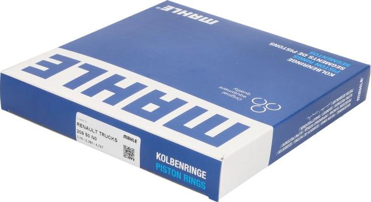 MAHLE 209 50 N0 - Set segmenti piston aaoparts.ro