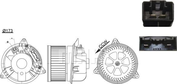 MAHLE AB 195 000S - Ventilator, habitaclu aaoparts.ro