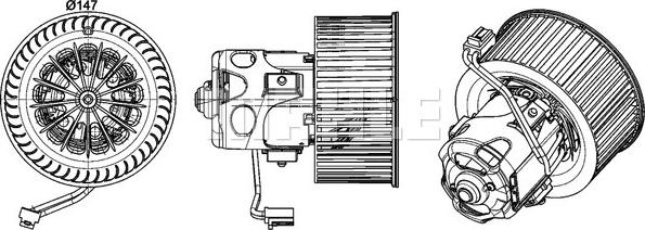 MAHLE AB 151 000P - Ventilator, habitaclu aaoparts.ro