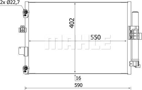 MAHLE AC 960 000S - Condensator, climatizare aaoparts.ro