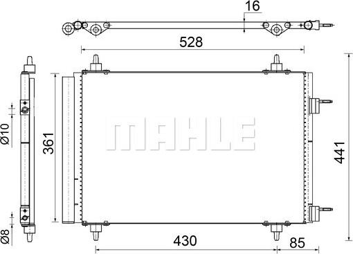 MAHLE AC 554 000S - Condensator, climatizare aaoparts.ro