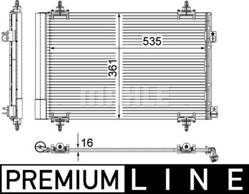 MAHLE AC 587 000P - Condensator, climatizare aaoparts.ro